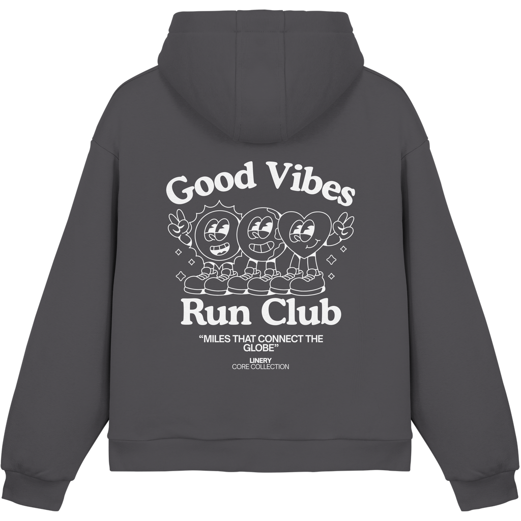 GOOD VIBES RUN CLUB HOODIE - Fluffy Boxcut Hoodie
