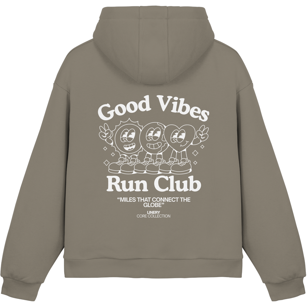 GOOD VIBES RUN CLUB HOODIE - Fluffy Boxcut Hoodie