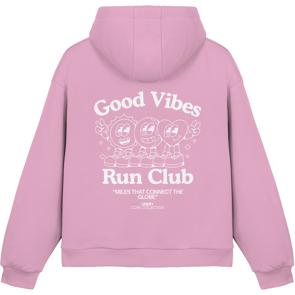 GOOD VIBES RUN CLUB HOODIE - Fluffy Boxcut Hoodie